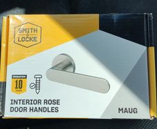 Smith & Locke Maugan Door Handle Pair in Satin Nickel