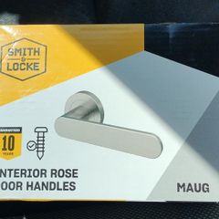 Smith & Locke Maugan Door Handle Pair in Satin Nickel
