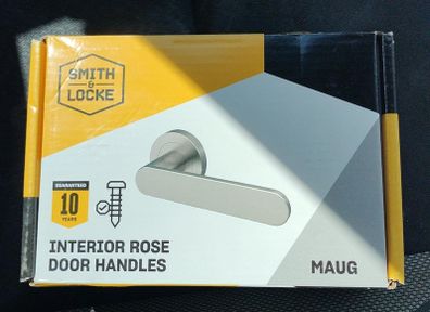 Smith & Locke Maugan Door Handle Pair in Satin Nickel