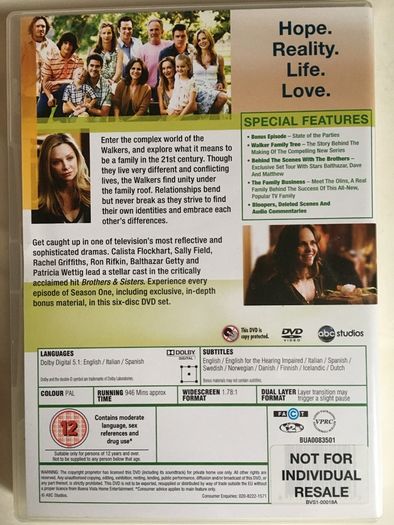 Brothers & Sisters (Complete Series 1-5 2006-2007) [DVD TV Boxsets]