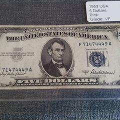1953 United States 5 Dollar Silver Certificate