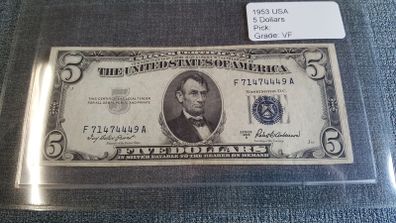1953 United States 5 Dollar Silver Certificate