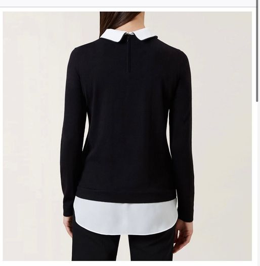 Hobbs black and white monochrome Ellis shirt jumper