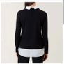 Hobbs black and white monochrome Ellis shirt jumper Image 2