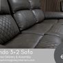 New Nando 3+2 Full Recliner Suede Fabric Grey Image 6