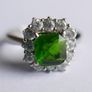 Vintage  Square Emerald and Sterling Silver 925 hallmarked  Ring  Band size N1/2 - 4,2g Image 9