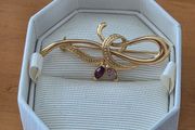 Vintage Gold Tone Ribbon Brooch