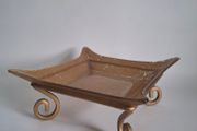 1970s Amber Waffle Glass Tray