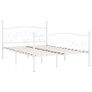 Bed Frame with Slatted Base White Metal 160x200 cm Image 4