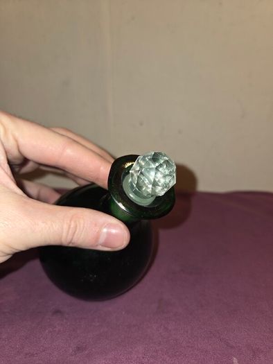 Vintage Green Glass Perfume Bottle