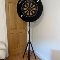 Dart board adjustable stand and light
