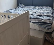 Free - two single bed base with headboards (you can use it as a double bed)