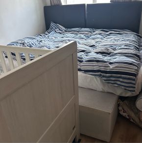 Free - two single bed base with headboards (you can use it as a double bed)