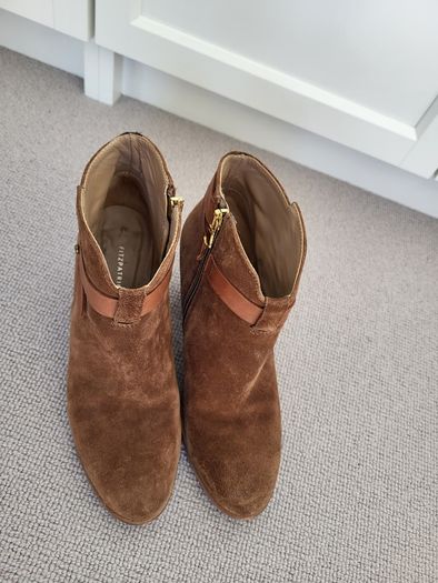 Brown suede ankle boots