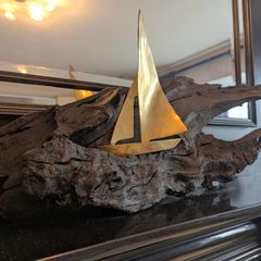 Galway Hooker Bog Oak Sculpture