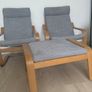 Ikea poang chairs and footstool Image 2