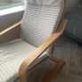 IKEA rocking chair and foot stool grey Image 2