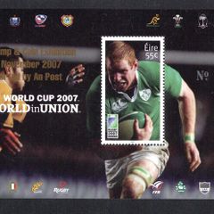 2007 Cork Stamp and Coin Exhibition 17th November 2007 Exhibition Miniature Sheet on Ireland Rugby World Cup Commemorative Stamps Miniature Sheet Mint Never Hinged (MNH)