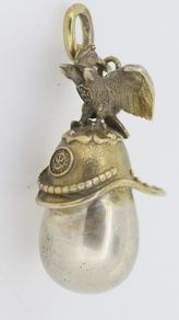 Faberge silver gilt egg form pendant circa 1908