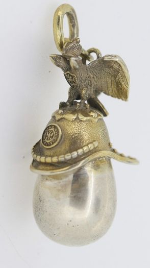 Faberge silver gilt egg form pendant circa 1908