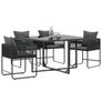 Chair with Cushion 4 pcs Black and Anthracite PE Rattan Image 2