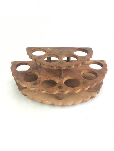 Wooden letter rack, incense burner and pen stand