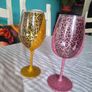 Glitter leopard print  wine glass Image 2