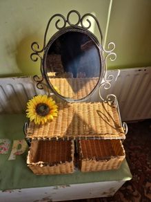 Vintage Mirror with baskets