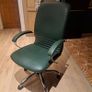 Green leather office chair Image 7