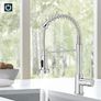 Kitchen Tap, Spring Kitchen Sink Mixer Taps, Commercial Faucet Single Handle Lever, High Arc Swivel 360 with 2 Spray Mode, Polished Chrome Image 2