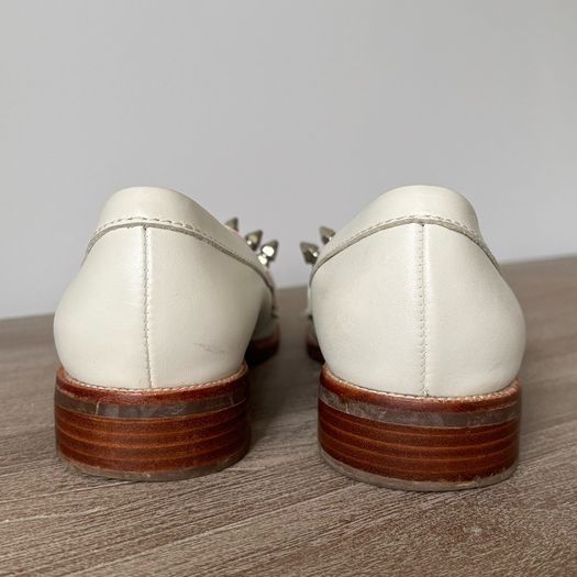 Jeffrey Campbell off-white leather loafers