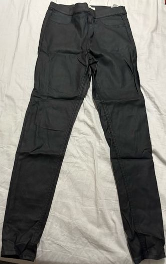 Black Leather Jeggings