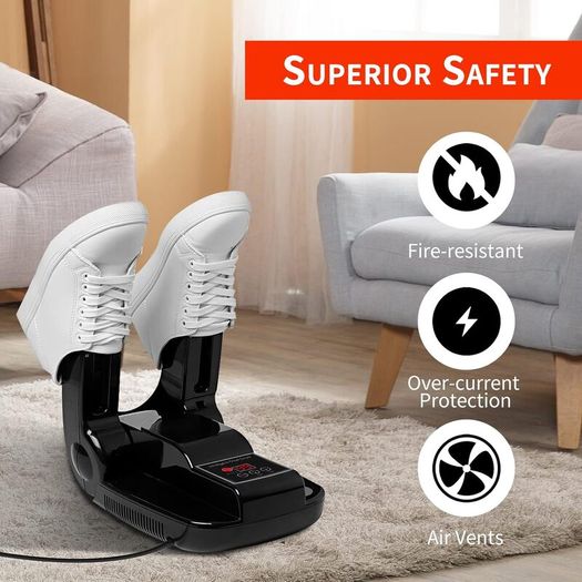 Boots Dryer, Electric Foot Warmer with Timer Shoe Adjustable Odour Eliminator Damp and Wet Remover Foldable Quick Dryer Electric Shoe Dryer for Drying Shoes Boots Gloves Socks