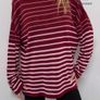 Noista x SHEIN Burgundy Striped Oversized Top Size L (UK 14 Loose Fit) Image 3