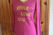 And Golf With Love Pink Yellow V Neck Wool Cashmere Blend Jumper size L Uk 14 Including Postage