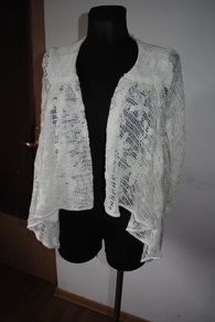 Tu waterfall white/cream sequin blazer/cardigan size UK12/14 EU40/42 Postage included