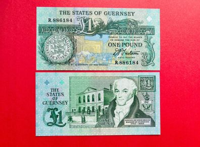 Guernsey  1 Pound  1991 )pick. 52b. UNC