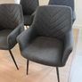 Set of 4 Grey Fabric Dining Chairs - Like New Image 6