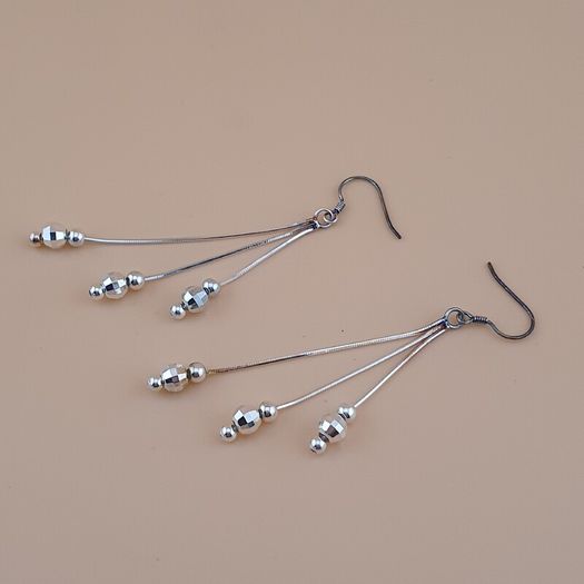 Classic Sterling Silver Multi-Strand Dangle Earrings