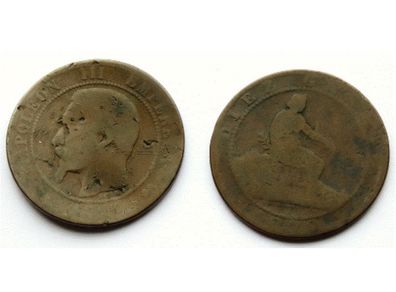 Antique France Spain Coins - 19th Century