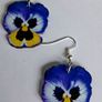 Vibrant Violet & Yellow Pansy Earrings Image 5