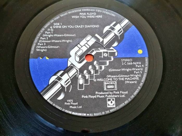 LP Pink Floyd : Wish you were here , Harvest 2c068-96918 ,Vinyl LP Album (stereo) France 1975, Vinyl VG+.