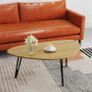 Modern Oval Coffee Table Oak Simple Center Table  Scandinavian Image 7