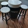 Guinness barrel table with 4 matching stools Image 4