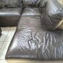 Brown Leather L shaped Couch Image 3