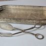 Vintage Silver Plated Serving Tray and Server Tongs Image 3