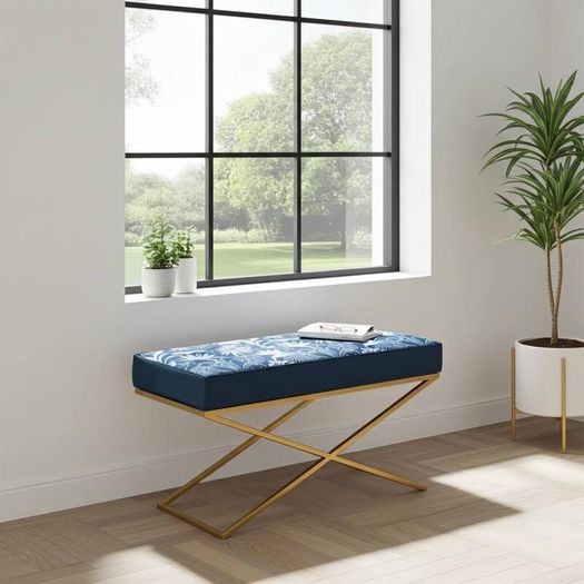 Metal-Framed Bench 100x40cm