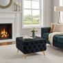 Velvet coffee table with glass Image 6