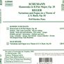 Schumann. Humoreske. Reger. Variations and Fugue. CD. Free Postage! Image 2