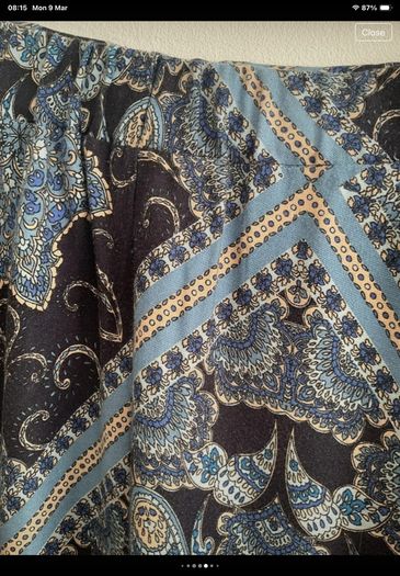 skirt paisley print asymmetrical hemline skirt H&M size small 10/12